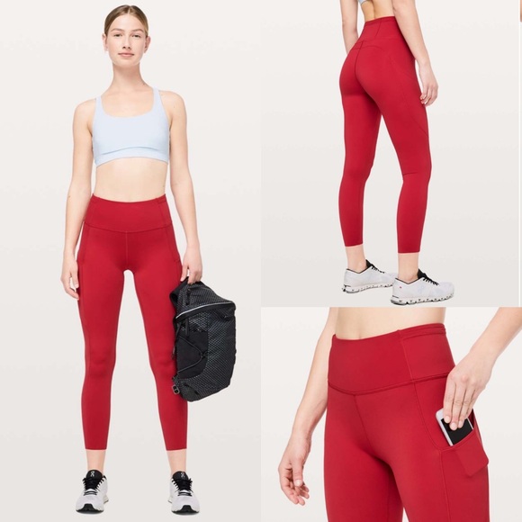 lululemon athletica Pants - Lululemon Fast & Free 7/8 Tight II *Non-Reflective Nulux 25"
Dark Red!